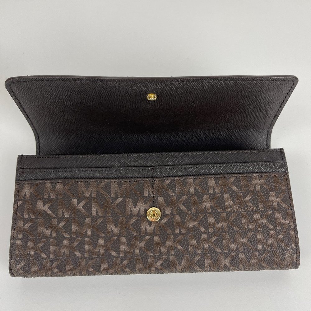 New Michael Kors Coated Canvas Logo Billfold Wallet - Picture 4 of 6